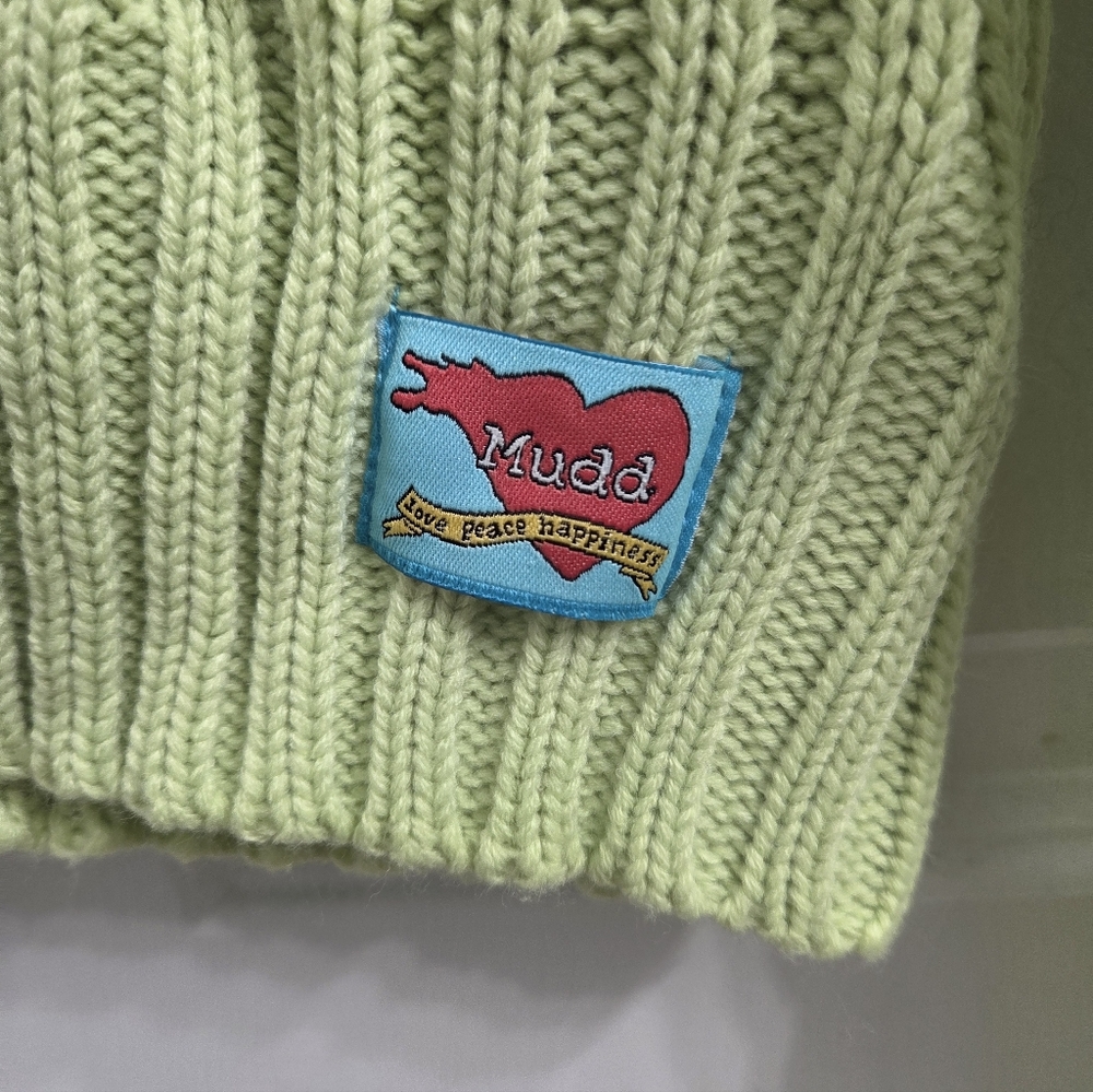 Vintage Deadstock Mudd Light Green and Blue Turtleneck Sweater - Picture 4 of 7